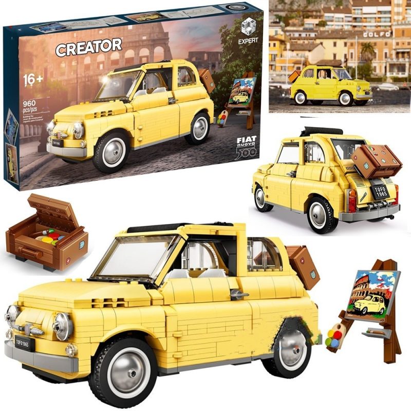 Boutique Planete Jouets France - Blocs de construction de mod le de voiture technique pour enfants Compatible avec Fiat nuove 500