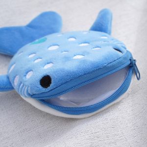 Boutique Planete Jouets France - Porte monnaie bleu en forme de requin pour femme sac main fermeture clair en peluche cl