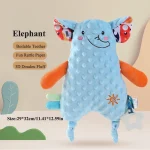 Planetejouets.com Doudou Lange Elephant Bleu