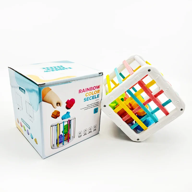 Jouet Montessori de tri de blocs colorés pour bébés – Image 7