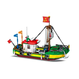 Briques de Construction Bateau en Pêche +600 Pcs