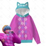 Sweat à Capuche K-pop Demon Hunters Saja - Pull rose oreilles de chat | Planète Jouets France