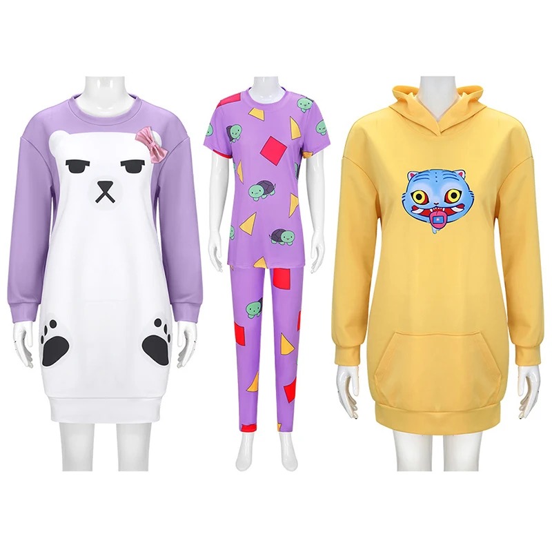 Boutique Planete Jouets France - Pyjama K-Pop Demon Hunters - Tenues Mira, Rumi & Zoey | Cosplay de nuit féminin 1 Pyjama K-Pop Demon Hunters - Tenues Mira, Rumi & Zoey | Cosplay de nuit féminin - Planete Jouets