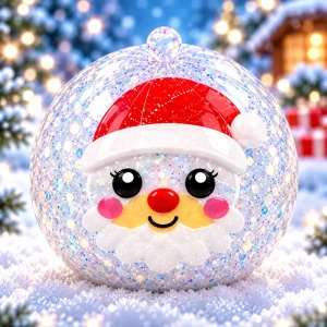 Squishy Père Noël pailleté Claus Shimmer rouge et blanc - Planete Jouets France