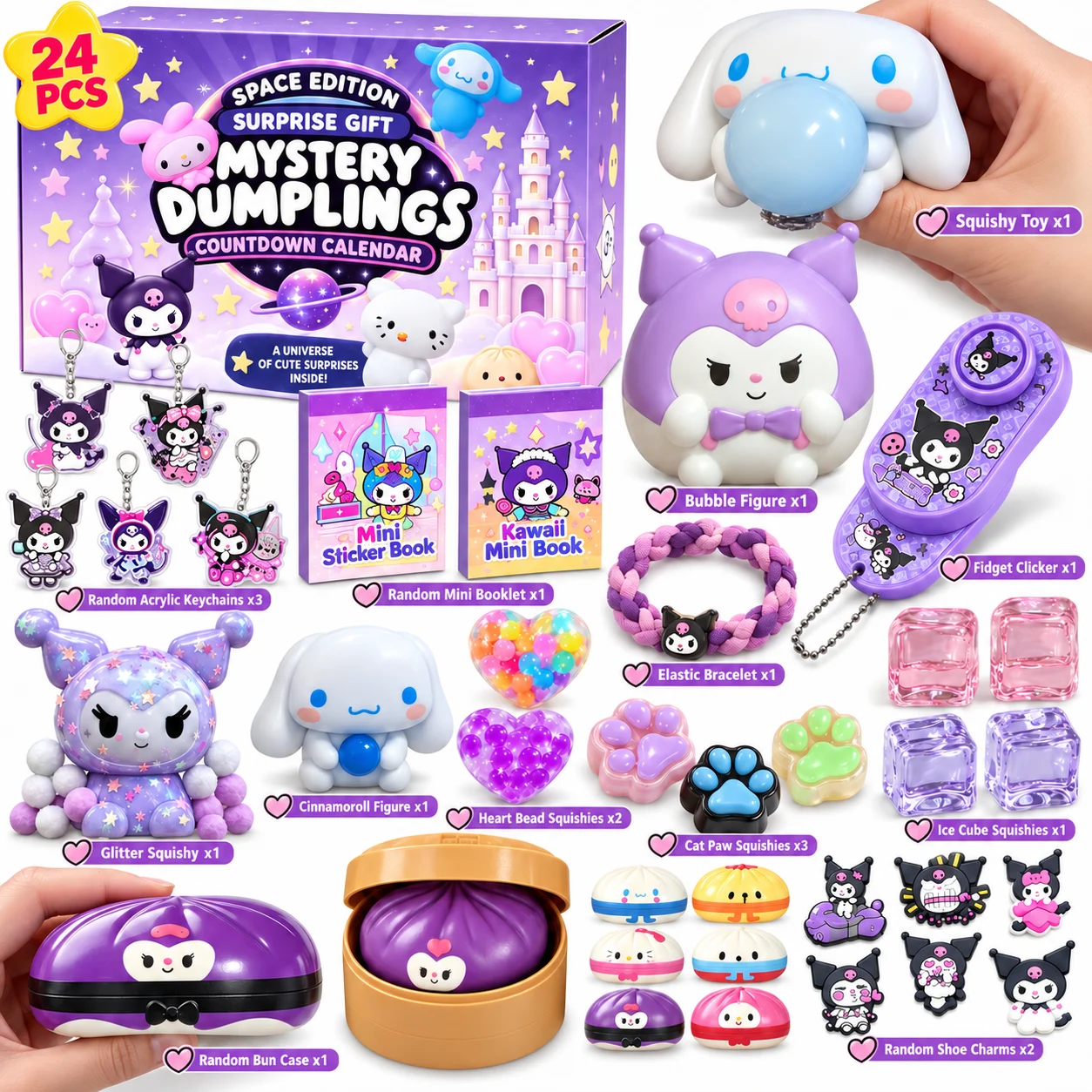 Boutique Planete Jouets France - Calendrier de l'Avent Dumpling Espace – 24 Surprises Galactiques 1 Calendrier de l'Avent Dumpling Espace violet 24 surprises - Planete Jouets France