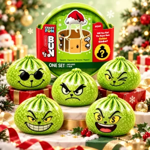Coffret surprise et 5 squishies dumpling verts pailletés - Planete Jouets France