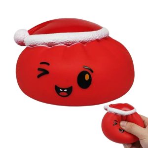 Squishy dumpling rouge avec bonnet de Père Noël - Planete Jouets France
