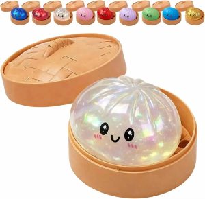 Squishy dumpling XL blanc cristal dans son panier - Planete Jouets France