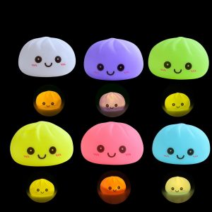 Les 6 couleurs du squishy dumpling lumineux, allumé et éteint - Planete Jouets France