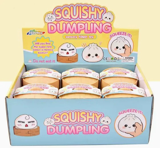 Boutique Planete Jouets France - Coffret Squishies Dumpling Pailletés et Métallisés – 1, 6 ou 12 Pièces 3 Présentoir de boîtes squishy dumpling - Planete Jouets France
